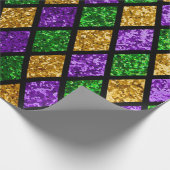 Die schimmernde, lila und goldene Paillette Geschenkpapier (Ecke)