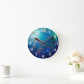 Die schimmernde NASA Blau Orions-Nebelflecks Runde Wanduhr (Zuhause)