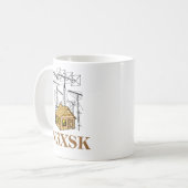 Die "Schinken-" Bretterbude Kaffeetasse (Vorderseite Links)