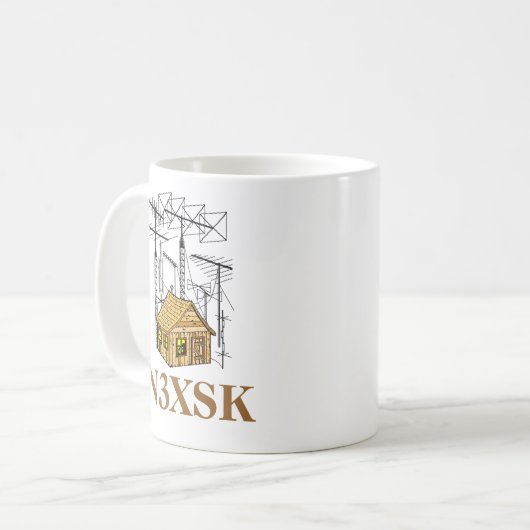 Die "Schinken-" Bretterbude Kaffeetasse (Vorderseite Links)