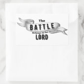 Die Schlacht gehört dem Herrn Rechteckiger Aufkleber (Tasche)