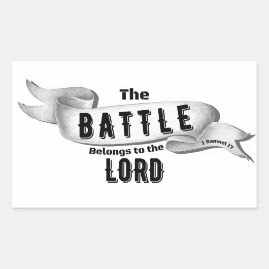 Die Schlacht gehört dem Herrn Rechteckiger Aufkleber (Vorderseite)