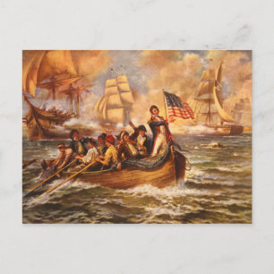 Die Schlacht um den Erie-See von Percy Moran Postkarte