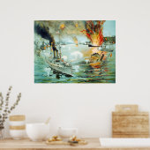 Die Schlacht um den spanischen Krieg in Manila Bay Poster (Küche)