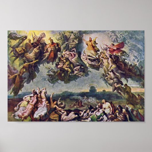 Die Schlacht um die Hunnen von Wilhelm von Kaulbac Poster (Vorne)