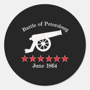 Die Schlacht um Petersburg in Zivilen Schlachten g Runder Aufkleber