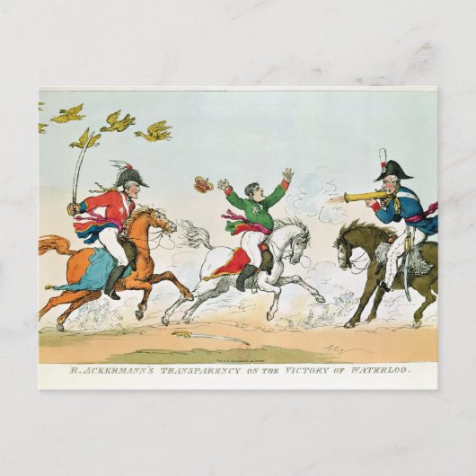 Die Schlacht um Waterloo Postkarte (Vorderseite)