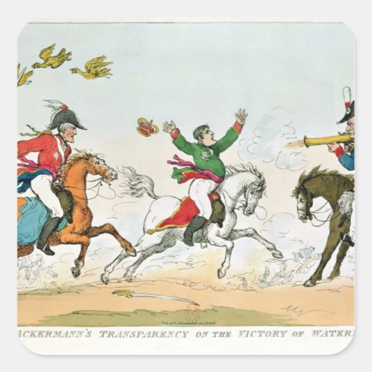 Die Schlacht um Waterloo Quadratischer Aufkleber (Vorderseite)