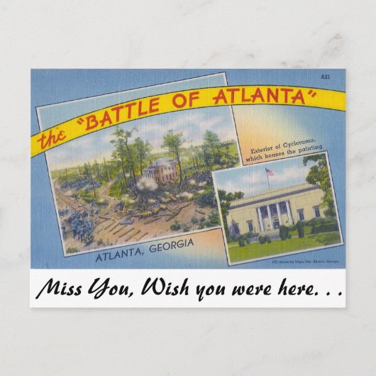 Die Schlacht von Atlanta Postkarte (Vorderseite)