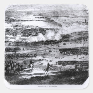Die Schlacht von Austerlitz am 2. Dezember 1805 Quadratischer Aufkleber
