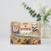 Die Schlacht von Gettysburg mit Lee und Meade Postkarte (Stehend Vorderseite)