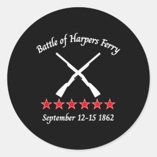 Die Schlacht von Harpers Ferry Zivile Schlachten K Runder Aufkleber