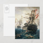 Die Schlacht von Lissa Postkarte (Vorne/Hinten)