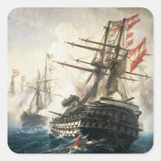 Die Schlacht von Lissa Quadratischer Aufkleber (Vorderseite)