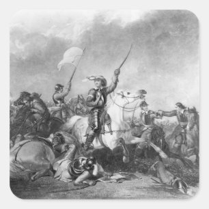 Die Schlacht von Marston Moor, 2. Juli 1644 Quadratischer Aufkleber