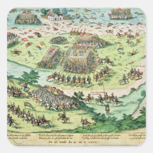 Die Schlacht von Monkontur, 3. Oktober 1569 Quadratischer Aufkleber