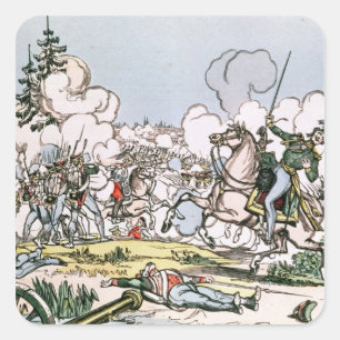Die Schlacht von Moskau am 7. September 1812 Quadratischer Aufkleber