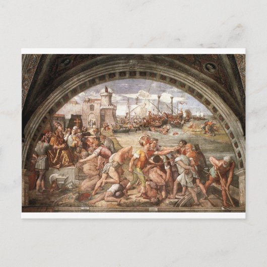 Die Schlacht von Ostia durch Raphael Postkarte (Vorderseite)