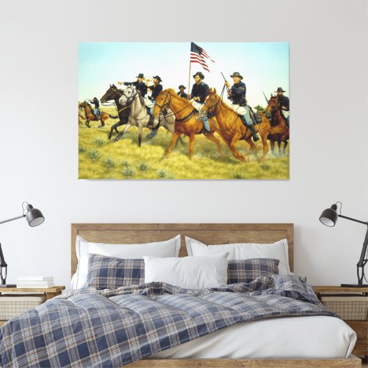 Die Schlacht von Prairie Dog Creek von Ralph Heinz Leinwanddruck (Insitu (Schlafzimmer))