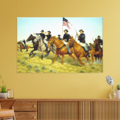 Die Schlacht von Prairie Dog Creek von Ralph Heinz Leinwanddruck (Insitu (Wohnzimmer))