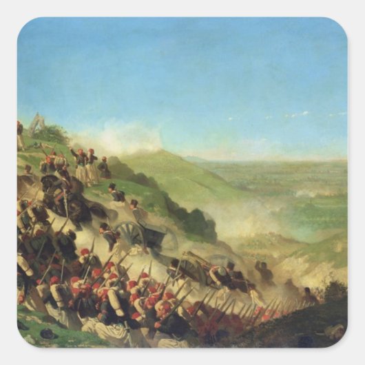 Die Schlacht von Solferino am 24. Juni 1859 Quadratischer Aufkleber (Vorderseite)