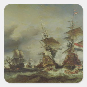 Die Schlacht von Texel am 29. Juni 1694 Quadratischer Aufkleber