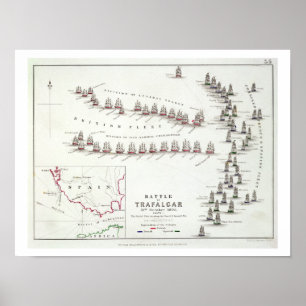 Die Schlacht von Trafalgar am 21. Oktober 1805 das Poster