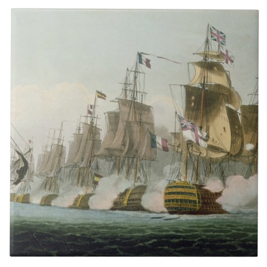 Die Schlacht von Trafalgar am 21. Oktober 1805 Fliese (Vorderseite)