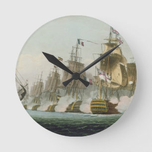Die Schlacht von Trafalgar am 21. Oktober 1805 Runde Wanduhr