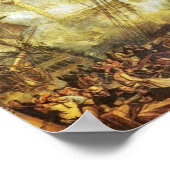 Die Schlacht von Trafalgar durch das Steuerbordanw Poster (Ecke)