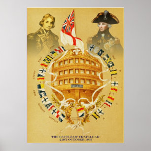 Die Schlacht von Trafalgar ~ Vintage Kunstsammlung Poster