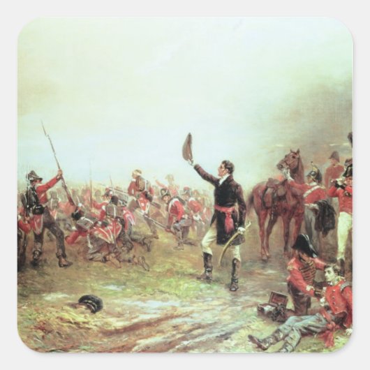 Die Schlacht von Waterloo am 18. Juni 1815 2 Quadratischer Aufkleber (Vorderseite)