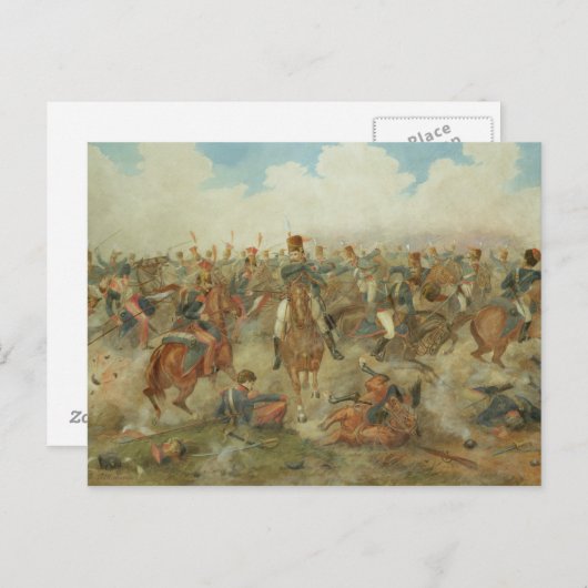 Die Schlacht von Waterloo am 18. Juni 1815 (w/c au Postkarte (Vorne/Hinten)