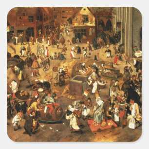 Die Schlacht zwischen Karneval und Lent Quadratischer Aufkleber