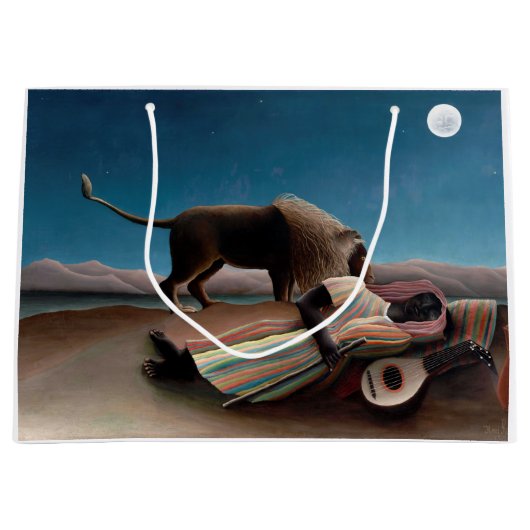 Die schlafende Sinti und Roma, Henri Rousseau Große Geschenktüte (Vorderseite)