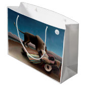 Die schlafende Sinti und Roma, Henri Rousseau Große Geschenktüte (Rückseite Schrägansicht)