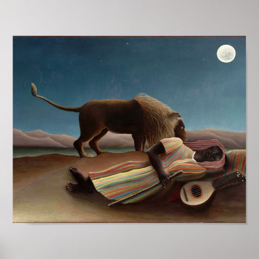Die schlafende Sinti und Roma, Henri Rousseau Poster (Vorne)