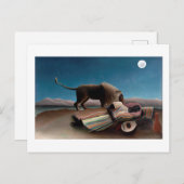 Die schlafende Sinti und Roma, Henri Rousseau Postkarte (Vorne/Hinten)
