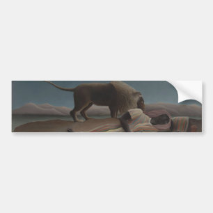 Die schlafende Sinti und Roma von Henri Rousseau Autoaufkleber