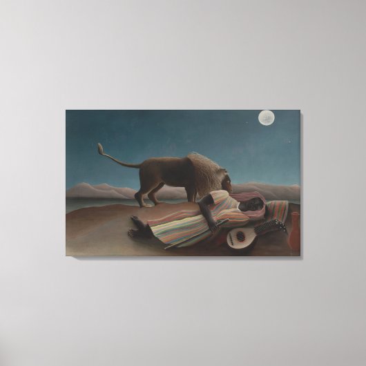 Die schlafende Sinti und Roma von Henri Rousseau,  Leinwanddruck (Vorderseite)