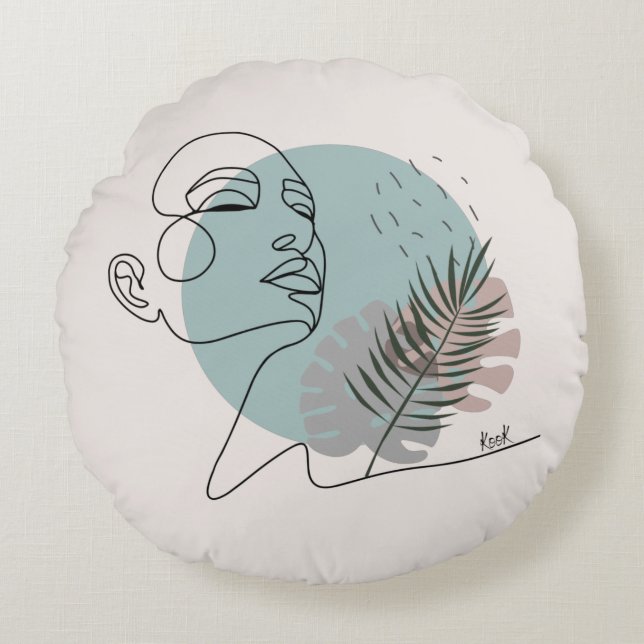 Die schlafende Träumerin Rundes Kissen (Vorderseite)