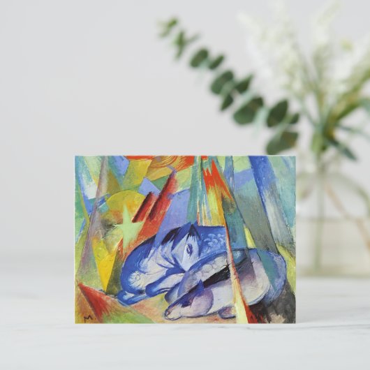 Die schlafenden Tiere von Franz Marc Postkarte (Stehend Vorderseite)