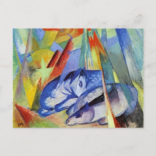Die schlafenden Tiere von Franz Marc Postkarte (Vorderseite)
