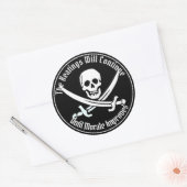 Die Schläge werden so lange weitergehen, bis sich Runder Aufkleber (Umschlag)