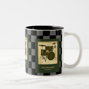 die Schlagzeuger . Schachbretter Zweifarbige Tasse