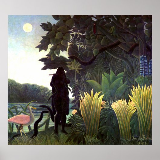 Die Schlange Charmer von Henri Rousseau Poster (Vorne)