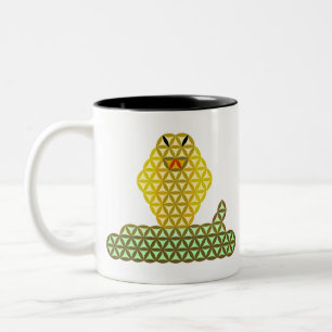 Die Schlange des Lebens - heilige Tiere, A01 Zweifarbige Tasse