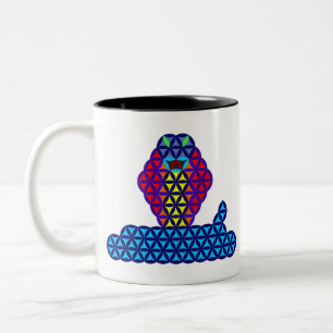 Die Schlange des Lebens - heilige Tiere, A02, Zweifarbige Tasse