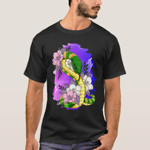 Die Schlange Rosa Blume Reptile Animal Schlange T-Shirt