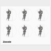 Die Schlange und das Schwert Runder Aufkleber (Blatt)